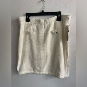 French Connection Cream Knit Mini Skirt